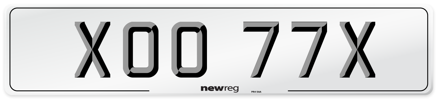 XOO 77X Number Plate from New Reg